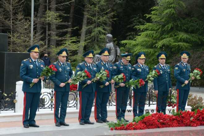 Public reps of Azerbaijan paying tribute to late National Leader Heydar Aliyev.Azerbaijan Baku May 10 2021